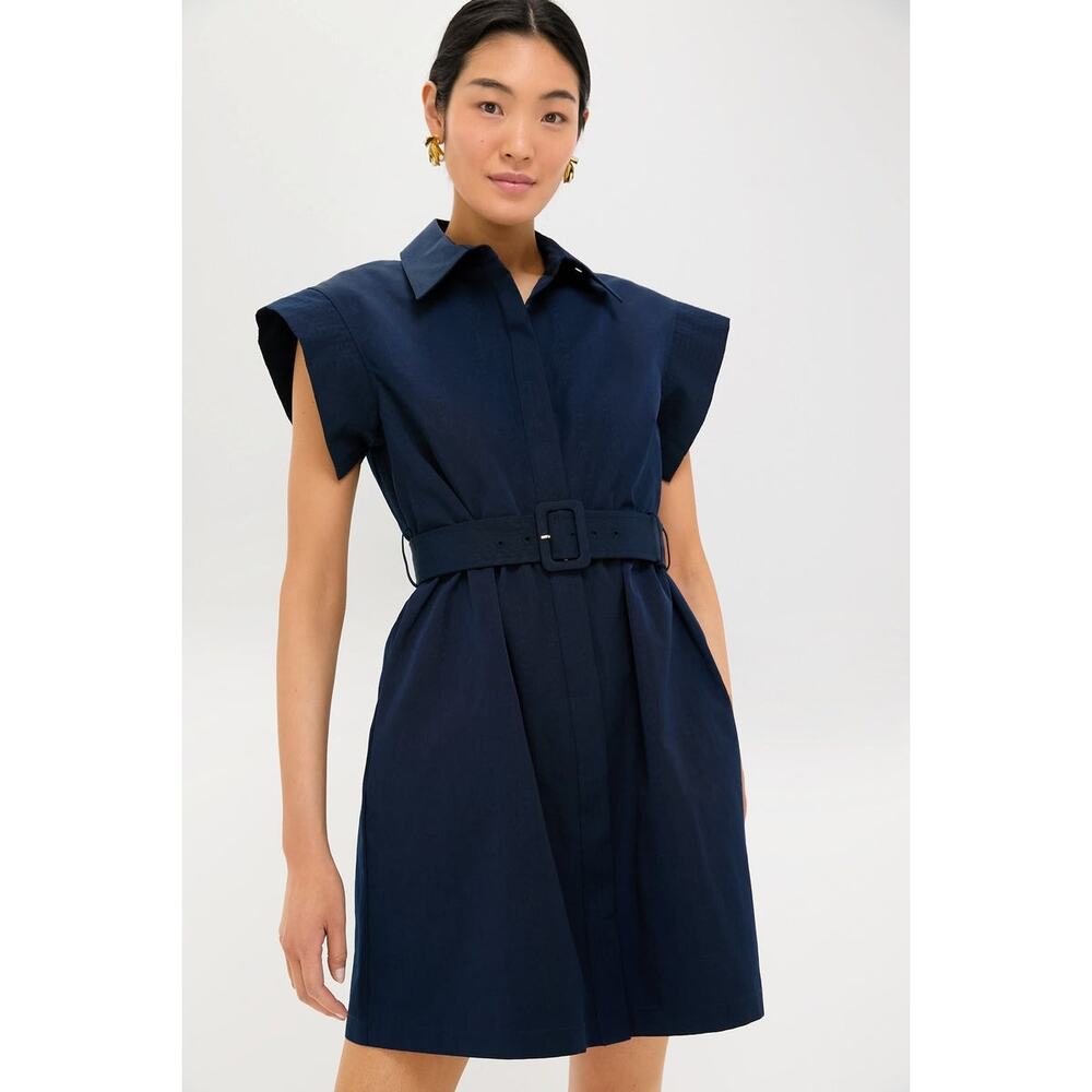 Tuckernuck Navy Belted Shirt Mini Dress